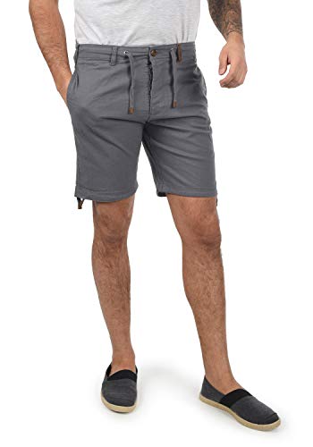 Indicode IDMoses Herren Leinenshorts Kurze Leinenhose Bermuda mit Kordel Regular Fit, Größe:M, Farbe:Iron (920) von Indicode