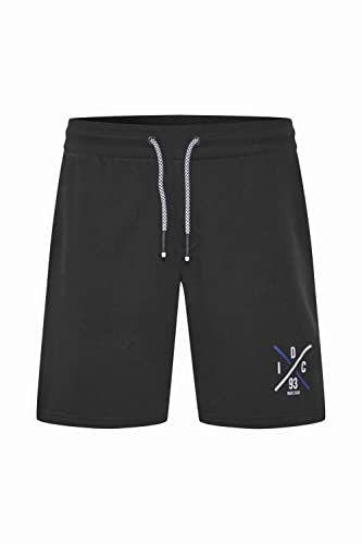 Indicode DHallum Herren Sweat Shorts Sweatshorts Kurze Hose Jogginghose mit Kordeln und Print Regular Fit, Größe:XL, Farbe:Black (999) von Indicode