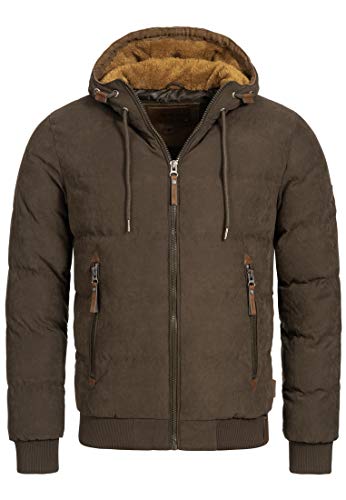 Indicode Herren Adeline Winterjacke m. Kapuze (Teddyfutter) |Steppjacke Herrenjacke Demitasse mix XL von Indicode