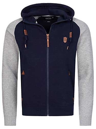 Indicode Herren Arbutus Kapuzensweatjacke | Hoodie Kapuzenpullover Pulli für Männer Navy S von Indicode