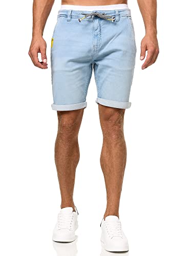 Indicode Herren Azibo Jeans Jogging Shorts mit 4 Taschen | Kurze Denim Hose für Männer Dim Blue S von Indicode