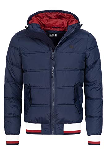 Indicode Herren Bacon Steppjacke in Daunenjacken-Optik | Winterjacke Übergangsjacke Navy M von Indicode