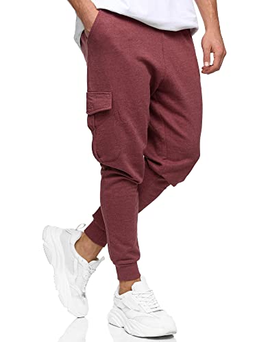 Indicode Herren Bendner Cargo Jogginghose | Trainingshose Jogger Freizeithose für Männer Bordeaux Mix XXL von Indicode