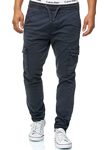 Indicode Herren Broadwick Cargohose aus Baumwolle mit 6 Taschen | Cargo Chino f. Männer Navy M von Indicode