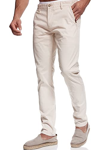 Indicode Herren Cherry Chinohose Stretchhose | Chino Herrenhose Stretch Stoffhose Fog 29/32 von Indicode