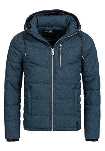 Indicode Herren Circus Steppjacke in Daunenjacken-Optik | Winterjacke Übergangsjacke Navy M von Indicode