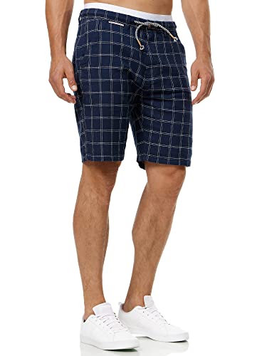 Indicode Herren Corvallis Chino Shorts mit 4 Taschen | Bermuda Herren Chino Shorts Navy Check XXL von Indicode