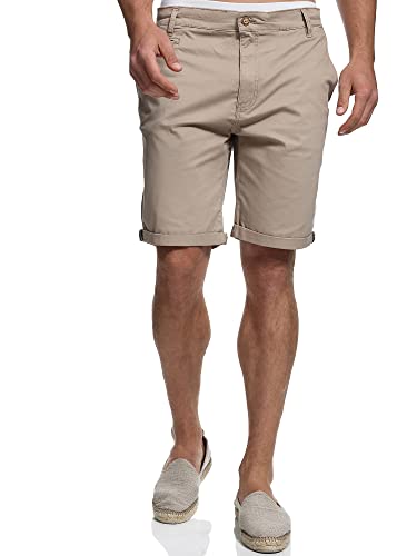 Indicode Herren Creel Chino Shorts mit 5 Taschen | Bermuda Herren Chino Shorts f. Männer Greige XXL von Indicode