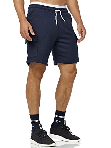 Indicode Herren Dannie Cargo Sweatshorts mit Kordelzug | Herrenshort Sport Trainingshose Navy L von Indicode