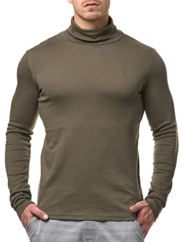 Indicode Herren Eagon Langarmshirt mit Rollkragen | Langarm Shirt Longsleeve für Männer Army L von Indicode