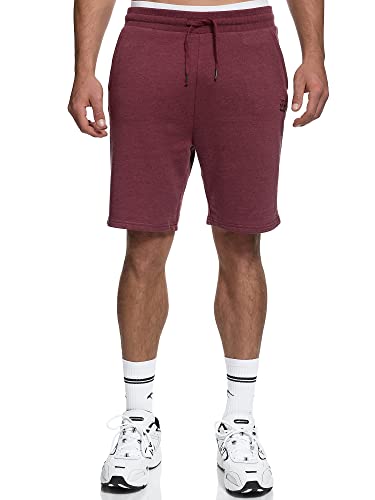 Indicode Herren Eckerd Sweatshorts mit Kordelzug | Herrenshorts Sportshorts für Männer Bordeaux Mix XL von Indicode