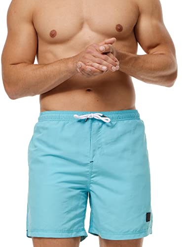 Indicode Herren Ferguson Badehose mit 3 Taschen und Tunnelzug | Badeshorts für Männer Maui Blue M von Indicode