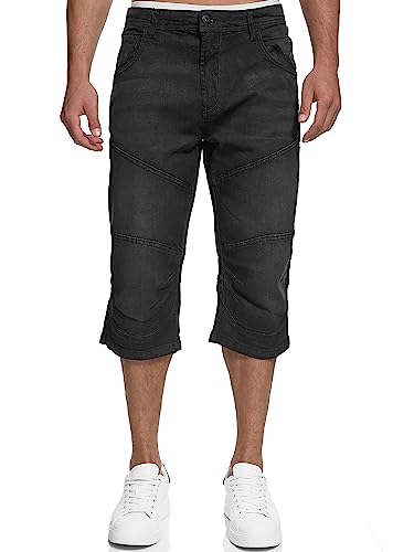Indicode Herren Fortune 3/4 Jeans Shorts | Kurze Hose Men Shorts Freizeithose für Männer Black L von Indicode