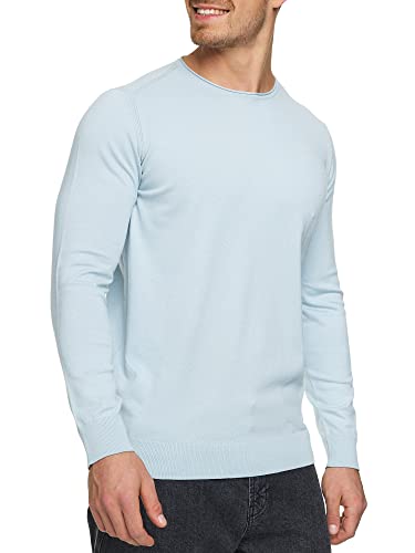 Indicode Herren Gamal Strickpullover aus 80% Baumwolle | Pullover O-Neck Pulli Männer Celestial Blue XL von Indicode