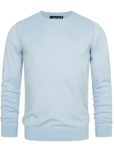 Indicode Herren Gamal Strickpullover aus 80% Baumwolle | Pullover O-Neck Pulli Männer Celestial Blue XXL von Indicode