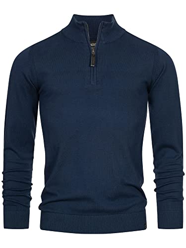 Indicode Herren Gore Pullover aus 80% Baumwolle mit Stehkragen | Strickpullover für Männer Navy L von Indicode