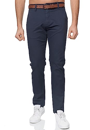 Indicode Herren Gower Chinohose Stretchhose | Chino Herrenhose Super Stretch Stoffhose Navy, 33/32 von Indicode