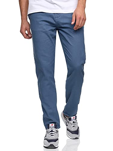 Indicode Herren Haverfield Stoffhose aus Leinen & Baumwolle | Herrenhose Freizeithose Männer Dk Denim S von Indicode