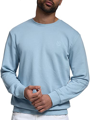 Indicode Herren Holt Sweatshirt mit RIPP-Bündchen | Herren Sweater Pullover für Männer Blue Wave S von Indicode