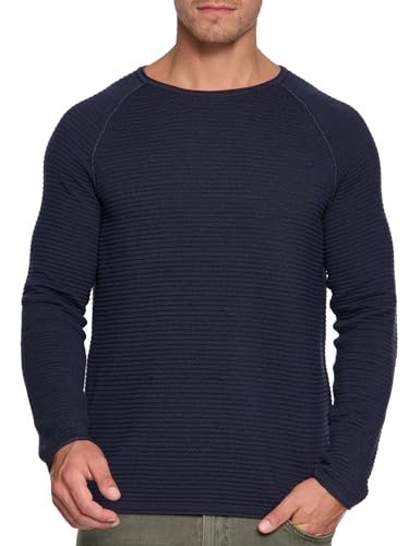 Indicode Herren INCamilo Pullover mit Rundhals-Ausschnitt | Herrenpullover Pulli Strickpullover Männer Navy S von Indicode