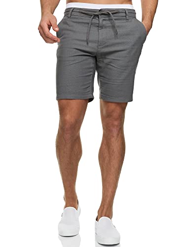 Indicode Herren INCaro Chino Shorts mit 4 Taschen | Bermuda Herren Chino Shorts f. Männer Pewter XL von Indicode