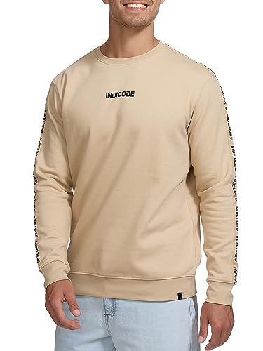 Indicode Herren INKorbin Sweatshirt mit Rundhals-Ausschnitt | Herren Sweater aus Baumwoll-Mix Irish Cream M von Indicode