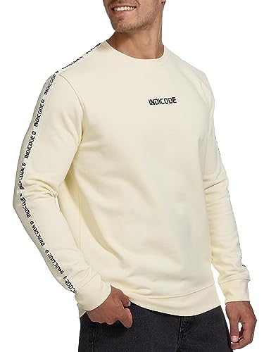 Indicode Herren INKorbin Sweatshirt mit Rundhals-Ausschnitt | Herren Sweater aus Baumwoll-Mix White Asparagus XL von Indicode