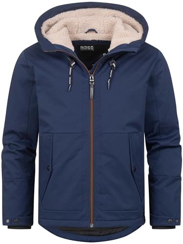 Indicode Herren INKylian Winterjacke mit Kapuze gefüttert | Herrenjacke Parka Jacke Männer Navy XL von Indicode