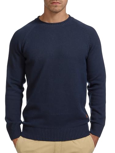 Indicode Herren INMassum Feinstrickpullover mit Rundhals-Ausschnitt | Strickpullover aus Baumwolle Navy L von Indicode