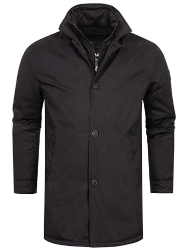Indicode Herren INOklaho Kurzmantel mit Stehkragen und verdecktem Reißverschluss | Mantel Parka Männer Black, XL Indicode Herren INOklaho Kurzmantel mit Stehkragen und verdecktem Reißverschluss | Mantel Parka Männer Black, XL von Indicode