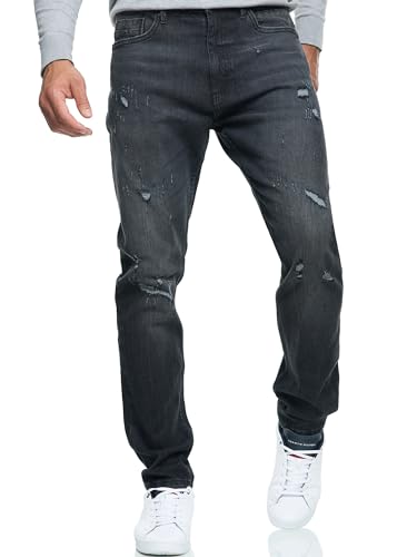 Indicode Herren INSmalinos Jeanshose aus Baumwolle mit 5 Taschen | Herrenhose Herrenjeans Denim Männer Vintage Black 32/32 von Indicode