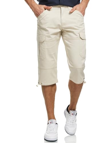 Indicode Herren INStevie 3/4 Cargo-Shorts mit 6 Taschen | Herrenshorts aus Baumwolle Fog M von Indicode