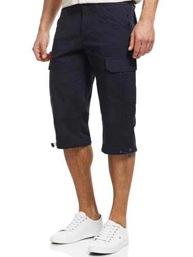 Indicode Herren INStevie 3/4 Cargo-Shorts mit 6 Taschen | Herrenshorts aus Baumwolle Navy M von Indicode