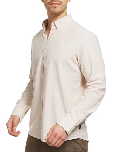 Indicode Herren INTheon Hemd einfarbig mit Button-Down-Kragen | Herrenhemd Männerhemd Fog L von Indicode