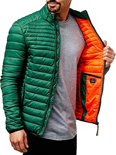 Indicode Herren Islington Steppjacke in Daunenjacken-Optik | Übergangsjacke Winterjacke Greener L von Indicode