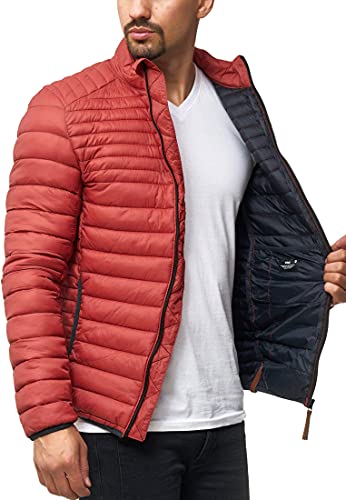 Indicode Herren Islington Steppjacke in Daunenjacken-Optik | Übergangsjacke Winterjacke Red Ochre L von Indicode