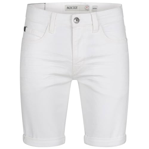 Indicode Herren Jeans Shorts Kurze Hose Sommer Jeansshorts NEU B797 [B797-Inkad-Weiss-Gr.L] von Indicode