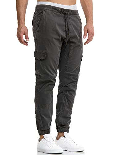 Indicode Herren Levy Cargohose aus Baumwolle mit 6 Taschen | Cargo Chino Hose Männer Raven XL von Indicode