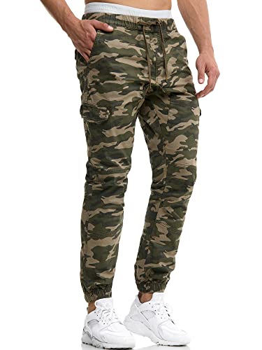 Indicode Herren Levy Cargohose aus Baumwolle mit 6 Taschen | Cargo Chino Hose Männer Dired Camouflage XS von Indicode