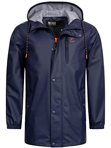 Indicode Herren Malmoe Regenjacke mit Kapuze | Funktionsjacke Windbreaker Segeljacke Navy XL von Indicode