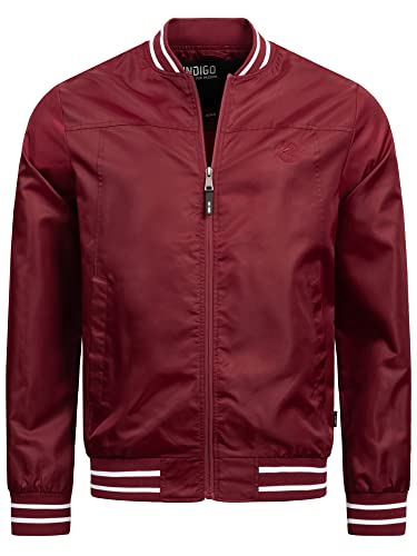 Indicode Herren Manos Jacke mit Stehkragen & Reißverschluss | Übergangsjacke für Männer Bordeaux XL von Indicode