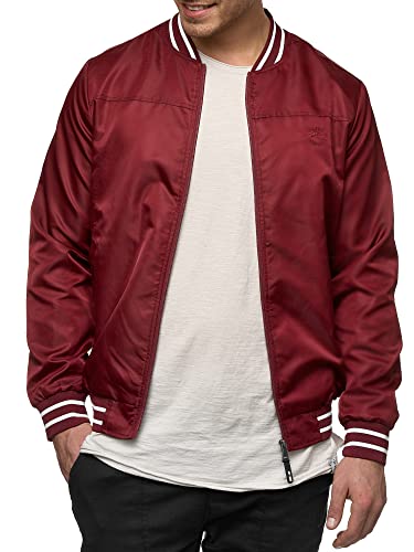 Indicode Herren Manos Jacke mit Stehkragen & Reißverschluss | Übergangsjacke für Männer Bordeaux XXL von Indicode