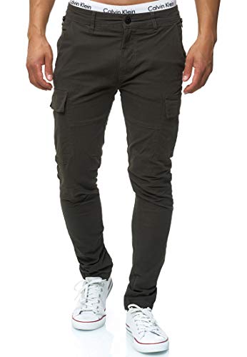 Indicode Herren Mathews Cargohose aus Baumwolle mit 8 Taschen | Cargo Chino f. Männer Raven XXL von Indicode