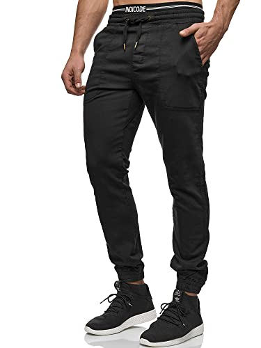 Indicode Herren Nizar Stretchhose | Herrenhose Denim Stretch Jeans Freizeithose Black S von Indicode