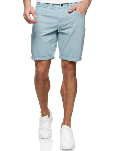 Indicode Herren Page Jeans Shorts mit 5 Taschen | Herrenshorts Used Look für Männer Blue Wave 3XL von Indicode