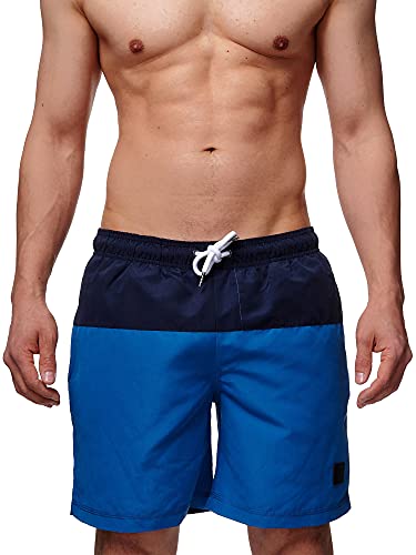 Indicode Herren Pruitt Badehose mit 3 Taschen und Tunnelzug | Badeshorts für Männer Sapphire M von Indicode