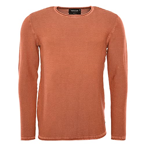 Indicode Herren Pullover Dunn Rundhalsausschnitt Strickpullover Longsleeve Arabian Spice M von Indicode