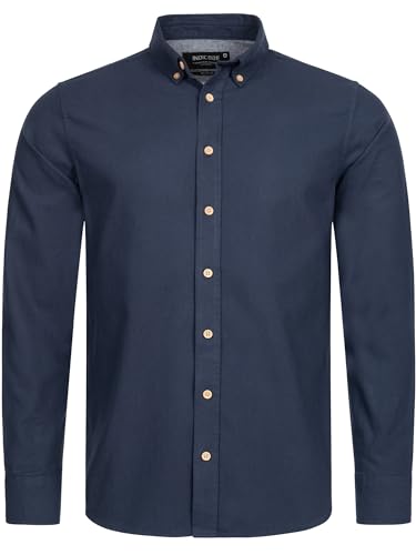 Indicode Herren Riverside Hemd kariert mit Button-Down-Kragen | Herrenhemd Männerhemd Navy Mix M von Indicode