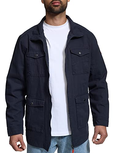 Indicode Herren Simeon Übergangsjacke aus Baumwolle | Herrenjacke Jeansjacke für Männer Navy L von Indicode