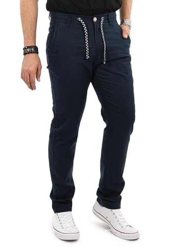 Indicode Herren Stoff Hose Lange Sommer Stoffhose mit Leinenanteil B798 [B798-Inbori-Navy-Gr.XL] von Indicode